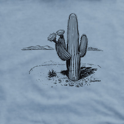 Saguaro Line Drawing Crewneck Sweatshirt Adventure and Outdoors Themed Sweatshirt