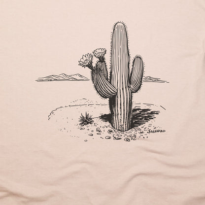 Saguaro Line Drawing T-Shirt Adventure and Outdoors Themed T-Shirt
