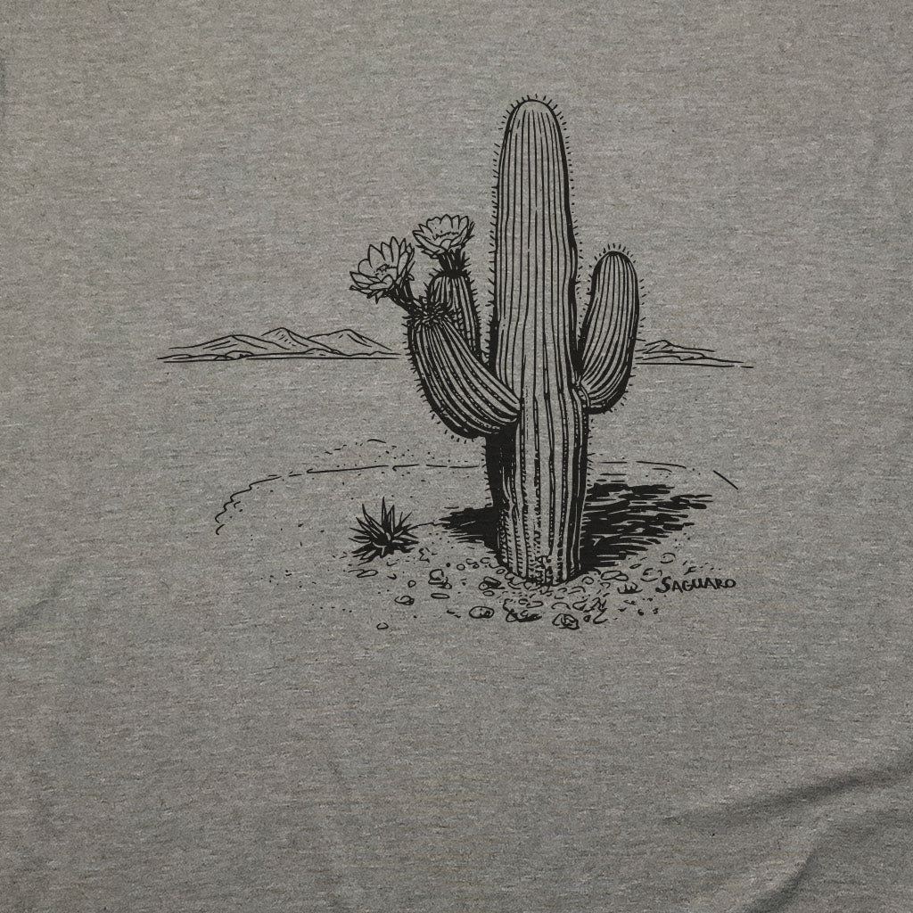 Saguaro Line Drawing T-Shirt Adventure and Outdoors Themed T-Shirt