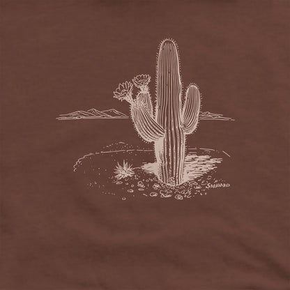 Saguaro Line Drawing Hoodie Adventure and Outdoors Themed Hoodie