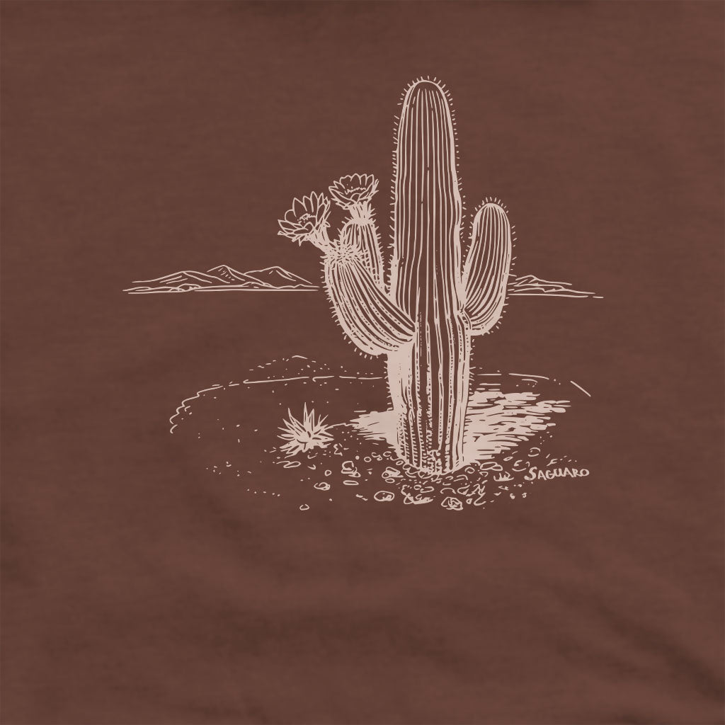 Saguaro Line Drawing Crewneck Sweatshirt Adventure and Outdoors Themed Sweatshirt
