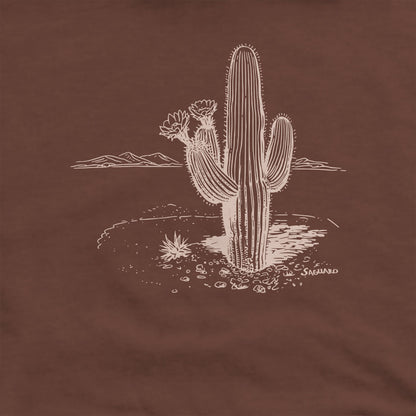 Saguaro Line Drawing Crewneck Sweatshirt Adventure and Outdoors Themed Sweatshirt