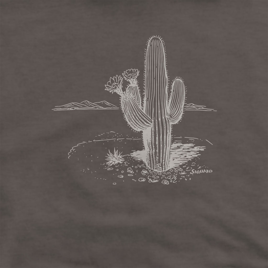 Saguaro Line Drawing Hoodie Adventure and Outdoors Themed Hoodie