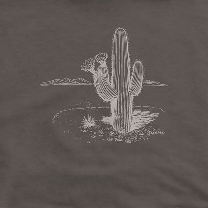 Saguaro Line Drawing Hoodie Adventure and Outdoors Themed Hoodie