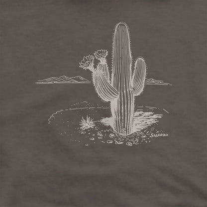 Saguaro Line Drawing Crewneck Sweatshirt Adventure and Outdoors Themed Sweatshirt