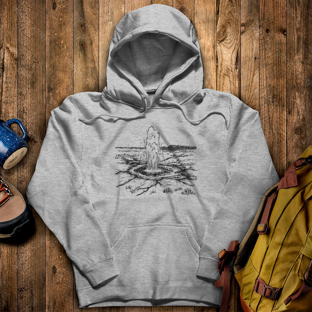 Yellowstone Line Drawing Hoodie Sport Grey Adventure and Outdoors Themed Hoodie