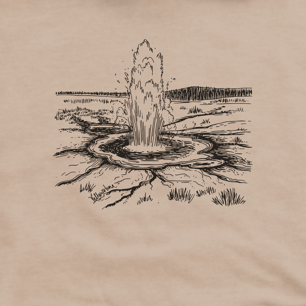 Yellowstone Line Drawing Hoodie Adventure and Outdoors Themed Hoodie