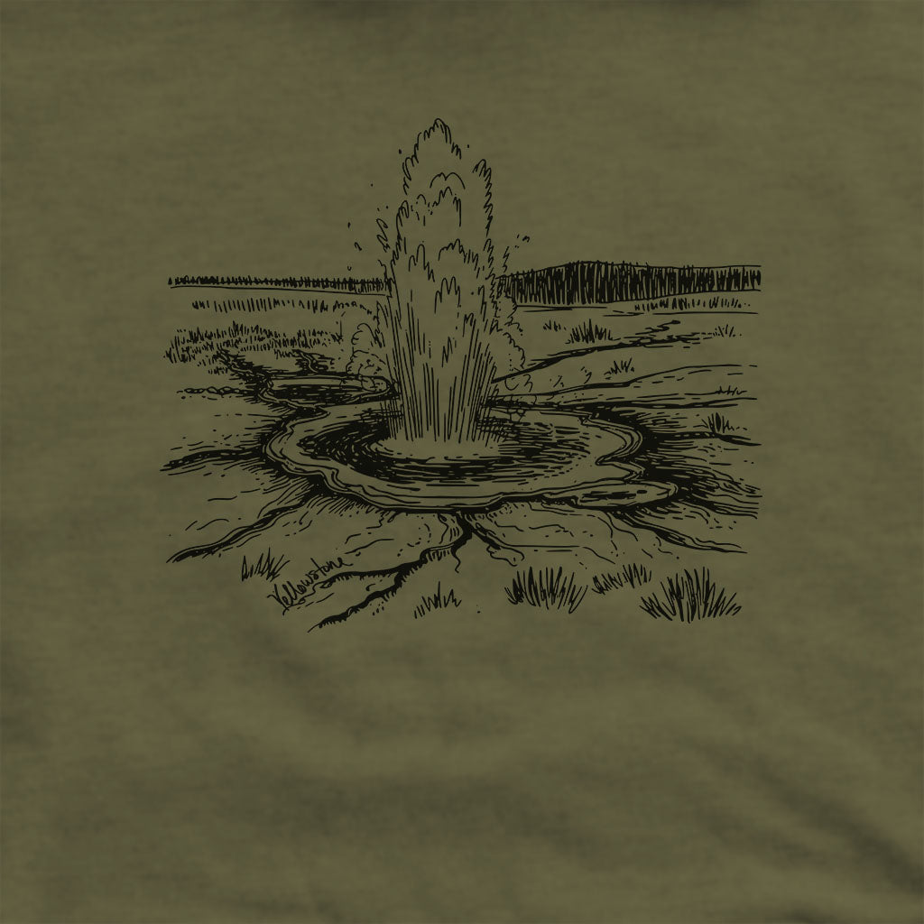 Yellowstone Line Drawing Hoodie Adventure and Outdoors Themed Hoodie