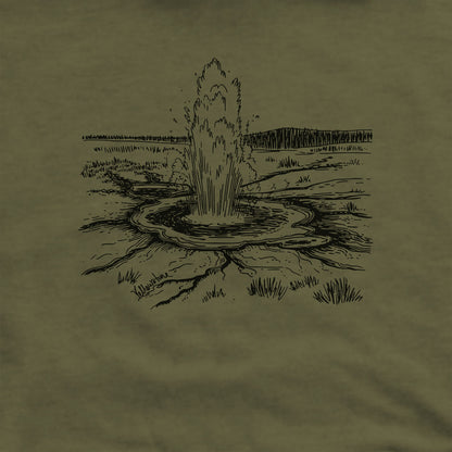 Yellowstone Line Drawing Hoodie Adventure and Outdoors Themed Hoodie