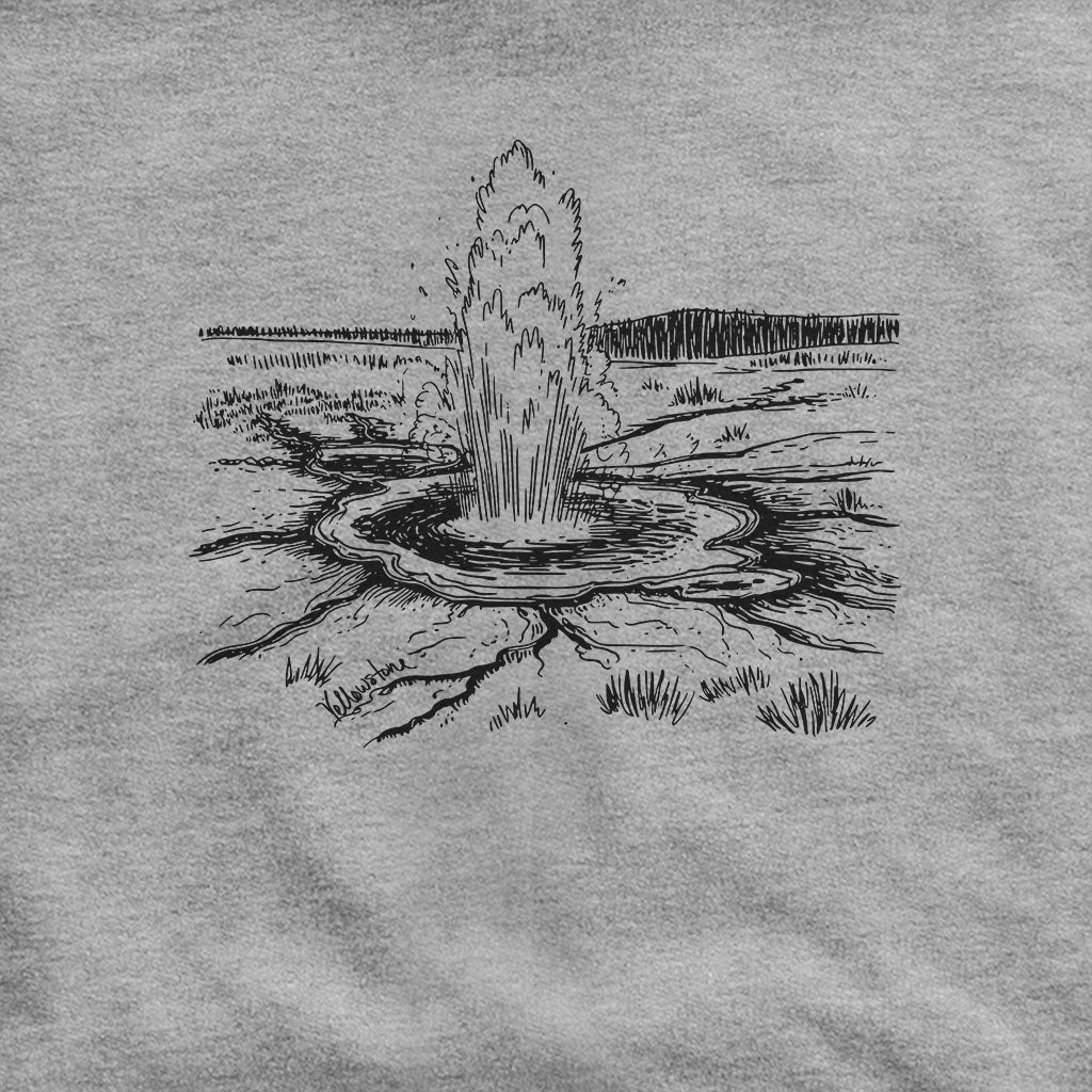 Yellowstone Line Drawing Hoodie Adventure and Outdoors Themed Hoodie