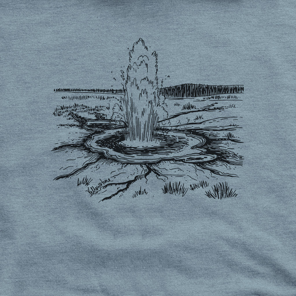 Yellowstone Line Drawing Hoodie Adventure and Outdoors Themed Hoodie