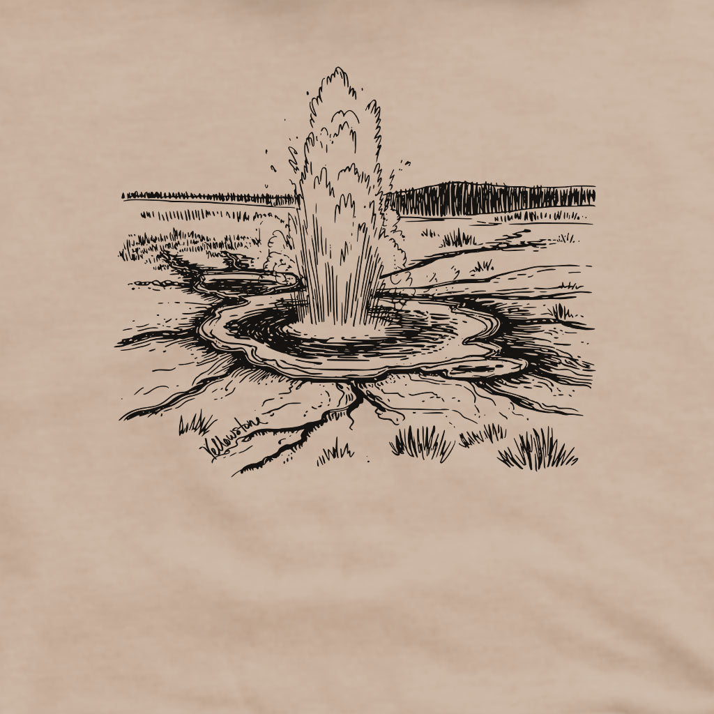 Yellowstone Line Drawing Crewneck Sweatshirt Adventure and Outdoors Themed Sweatshirt