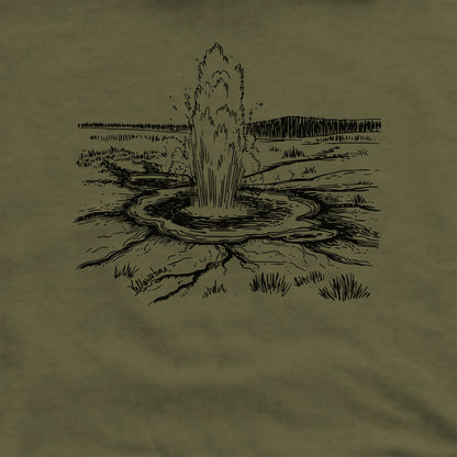 Yellowstone Line Drawing Crewneck Sweatshirt Adventure and Outdoors Themed Sweatshirt