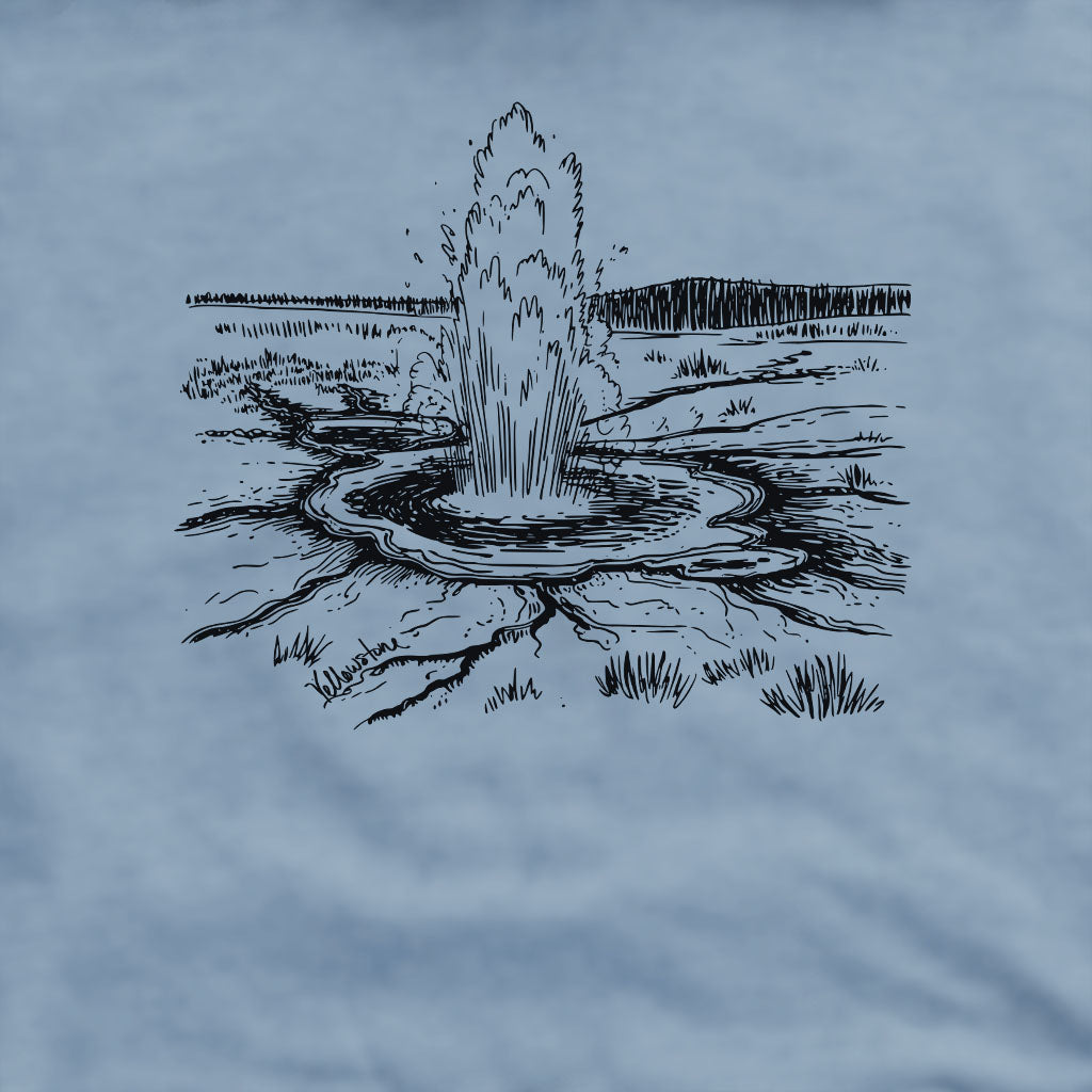 Yellowstone Line Drawing Crewneck Sweatshirt Adventure and Outdoors Themed Sweatshirt