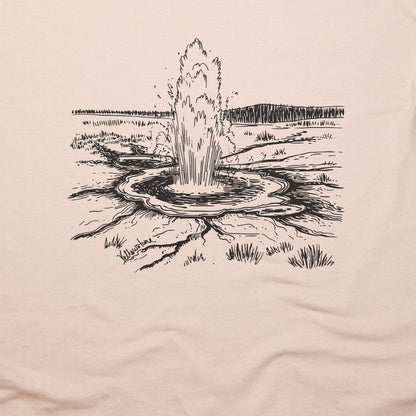 Yellowstone Line Drawing T-Shirt Adventure and Outdoors Themed T-Shirt