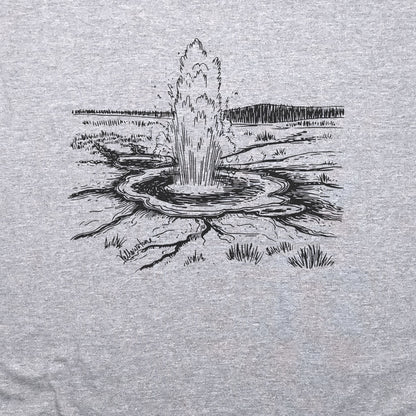Yellowstone Line Drawing T-Shirt Adventure and Outdoors Themed T-Shirt