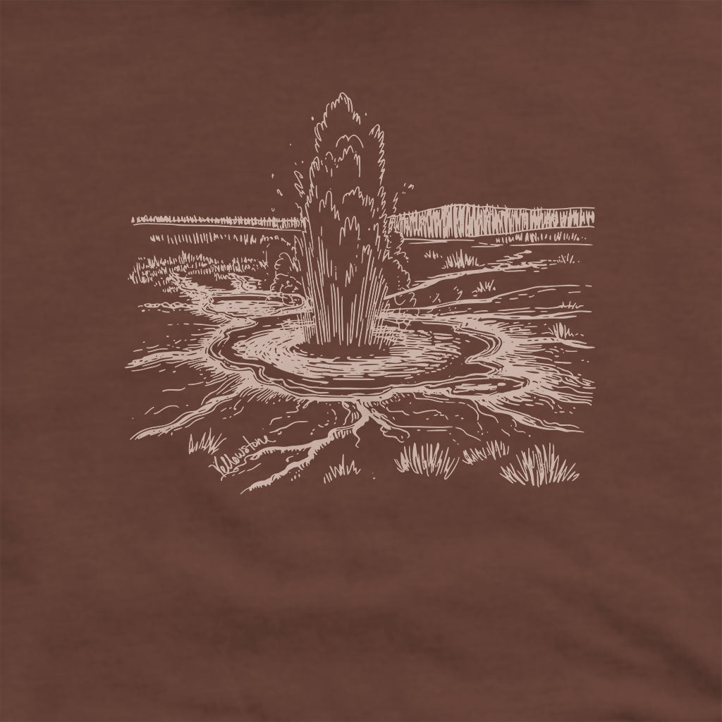 Yellowstone Line Drawing Hoodie Adventure and Outdoors Themed Hoodie