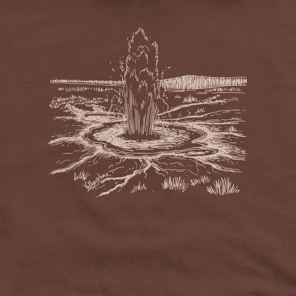 Yellowstone Line Drawing Crewneck Sweatshirt Adventure and Outdoors Themed Sweatshirt