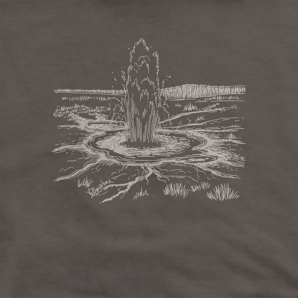 Yellowstone Line Drawing Hoodie Adventure and Outdoors Themed Hoodie