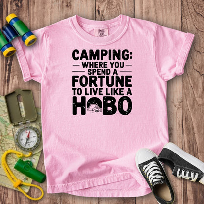Spend a Fortune Camping Kids Cotton T-Shirt