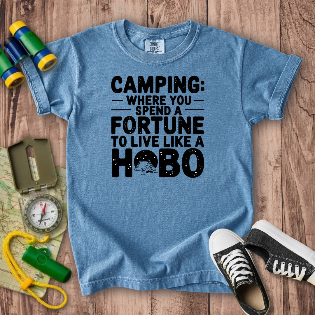 Spend a Fortune Camping Kids Cotton T-Shirt