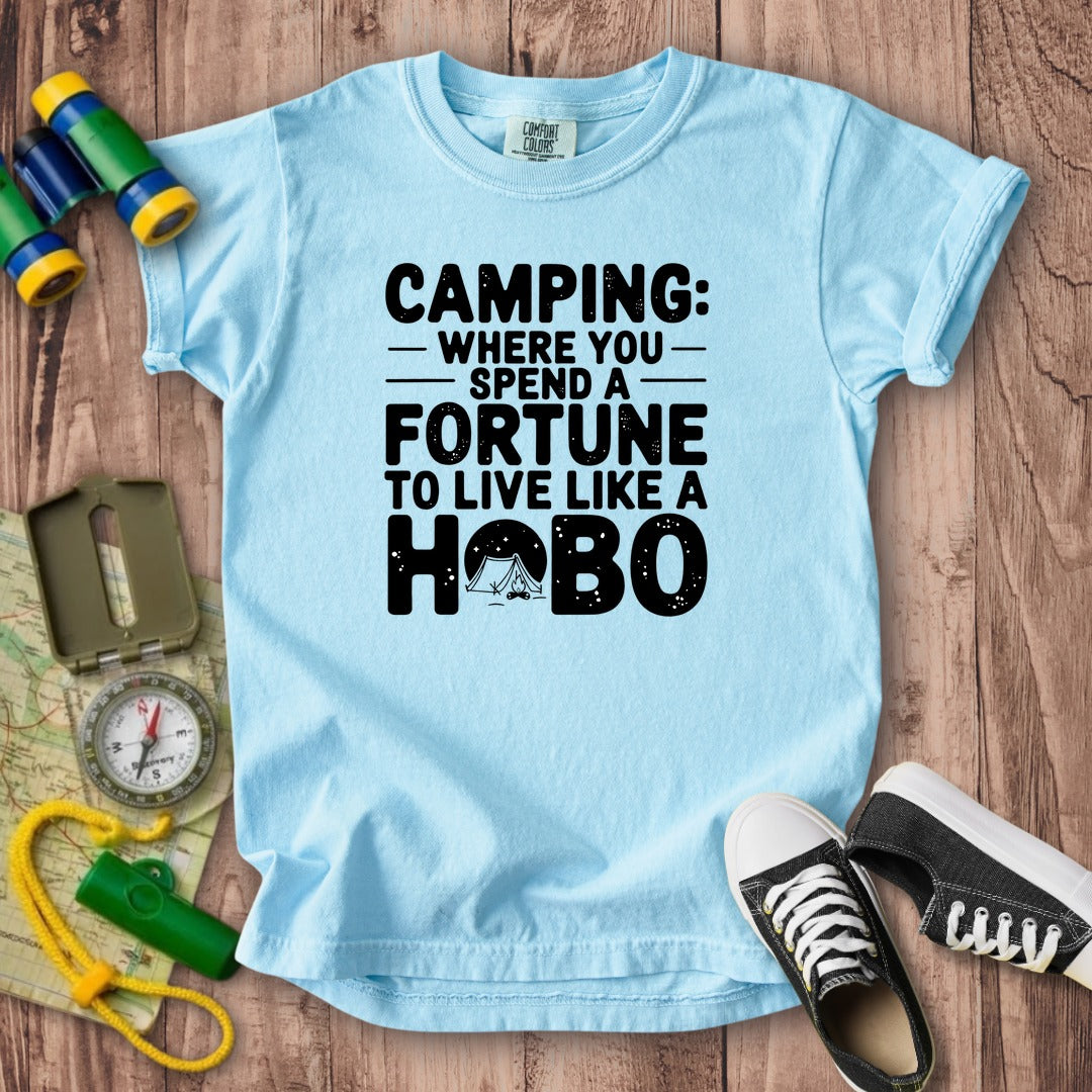 Spend a Fortune Camping Kids Cotton T-Shirt