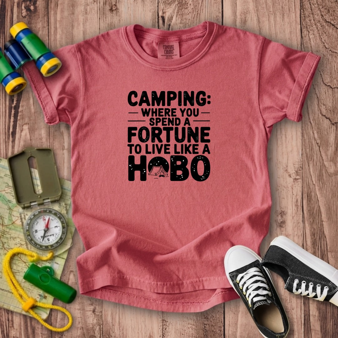 Spend a Fortune Camping Kids Cotton T-Shirt