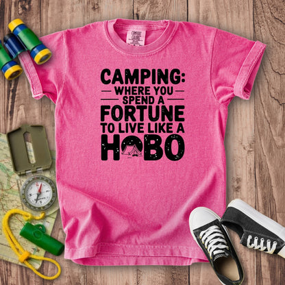 Spend a Fortune Camping Kids Cotton T-Shirt