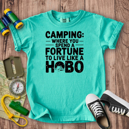 Spend a Fortune Camping Kids Cotton T-Shirt