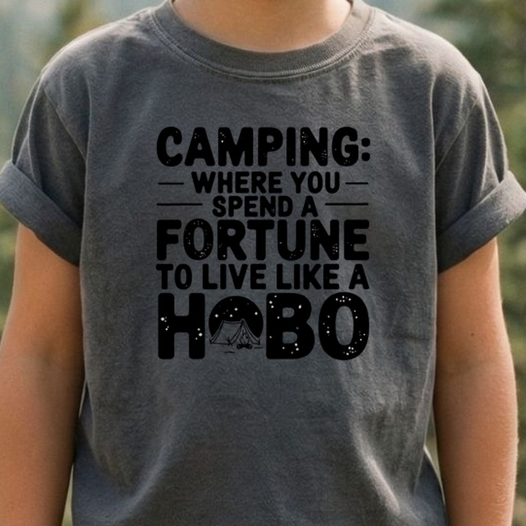 Spend a Fortune Camping Kids Cotton T-Shirt