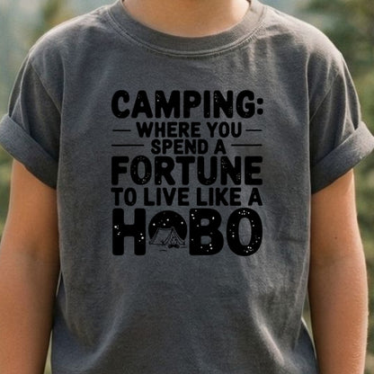 Spend a Fortune Camping Kids Cotton T-Shirt