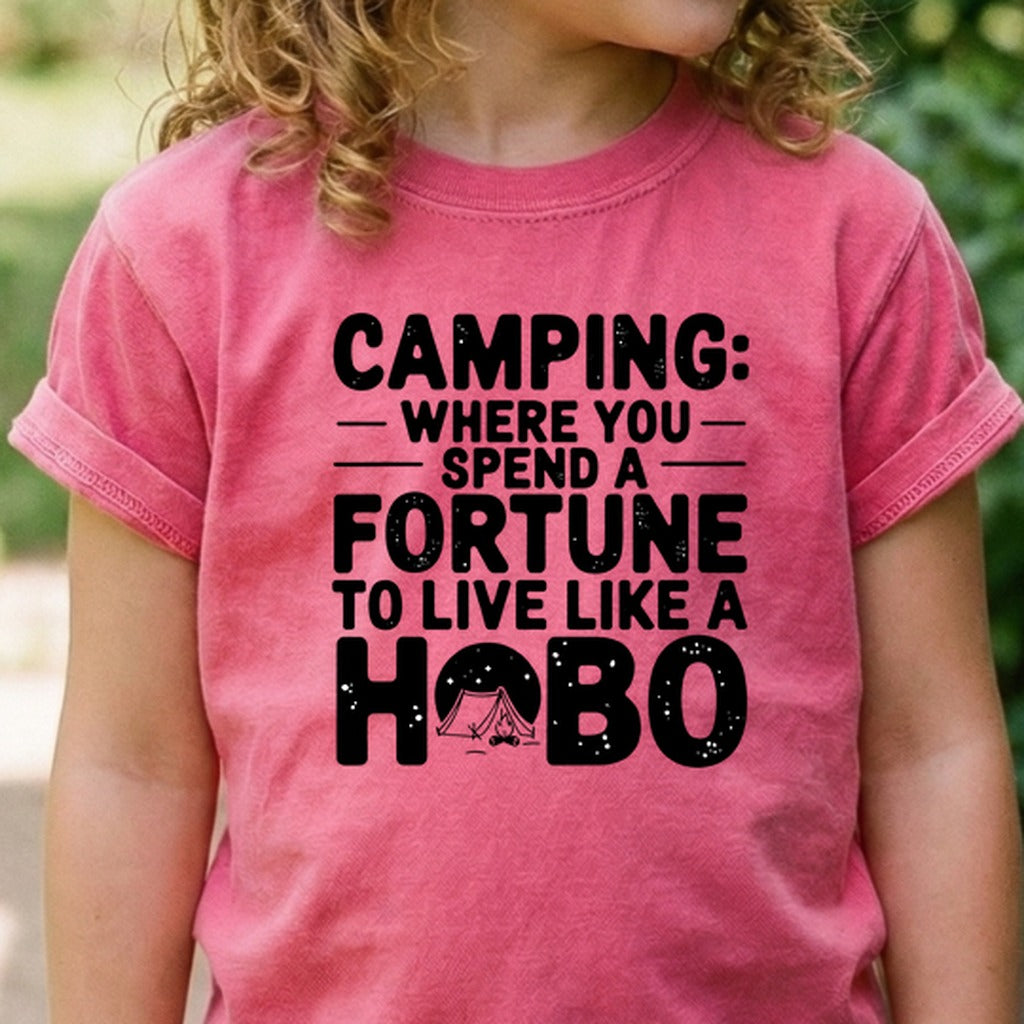 Spend a Fortune Camping Kids Cotton T-Shirt