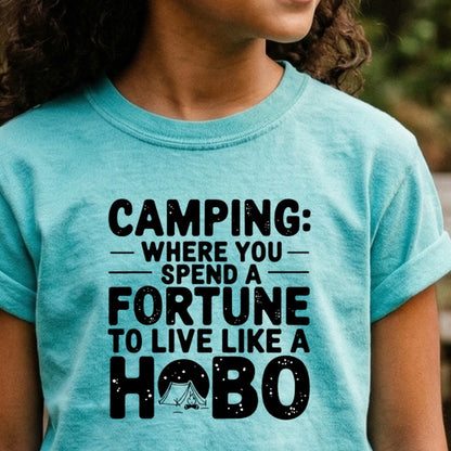 Spend a Fortune Camping Kids Cotton T-Shirt