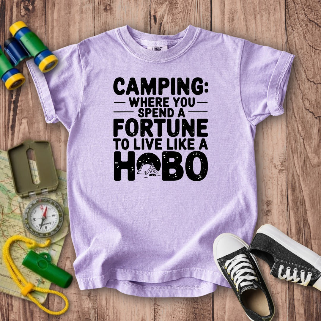 Spend a Fortune Camping Kids Cotton T-Shirt