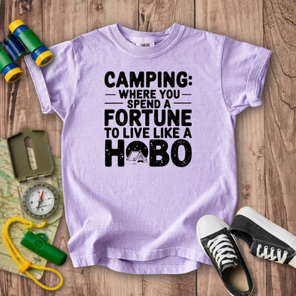 Spend a Fortune Camping Kids Cotton T-Shirt