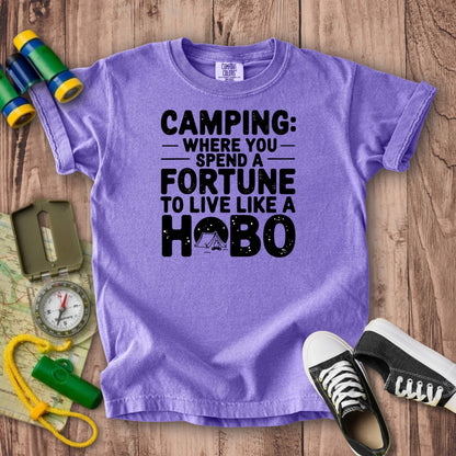Spend a Fortune Camping Kids Cotton T-Shirt