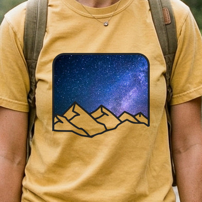 Starry Peaks Cotton T-Shirt