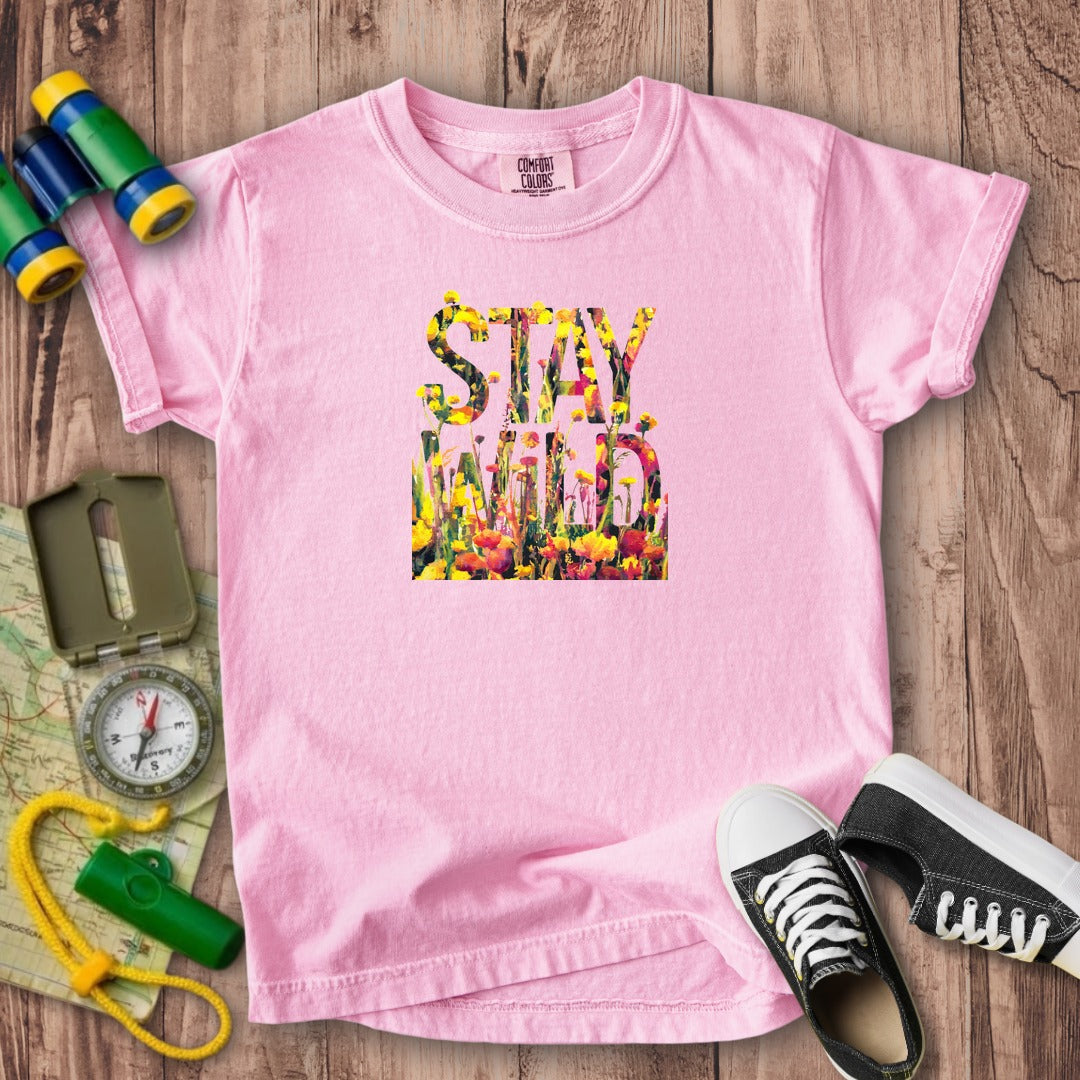 Stay Wild Wildflower Kids Cotton T-Shirt
