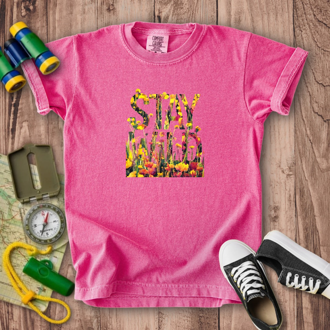 Stay Wild Wildflower Kids Cotton T-Shirt