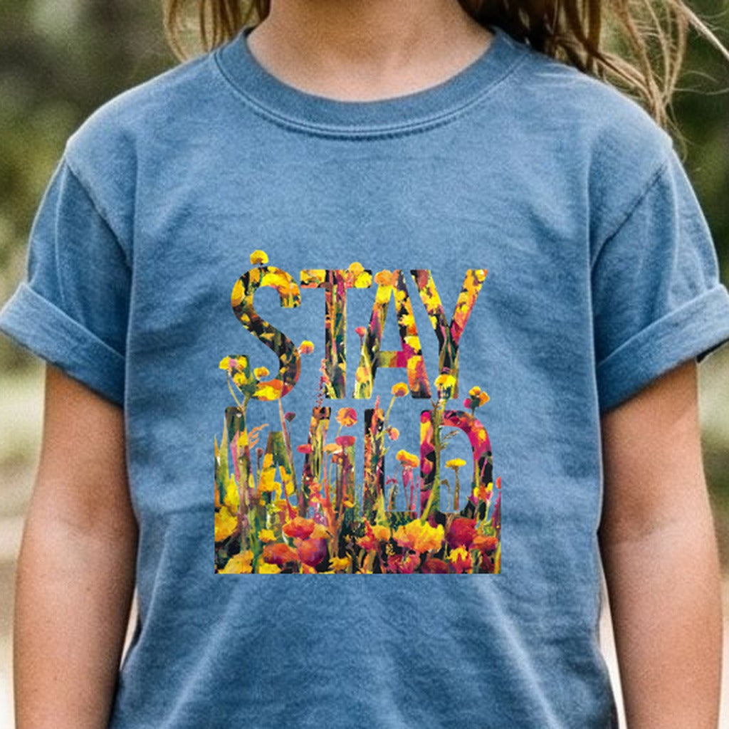 Stay Wild Wildflower Kids Cotton T-Shirt