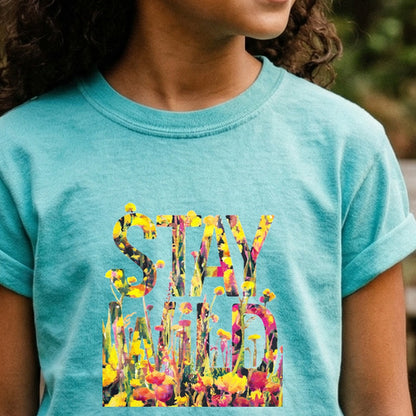 Stay Wild Wildflower Kids Cotton T-Shirt