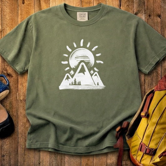 Summit Sunrise Painting Cotton T-Shirt