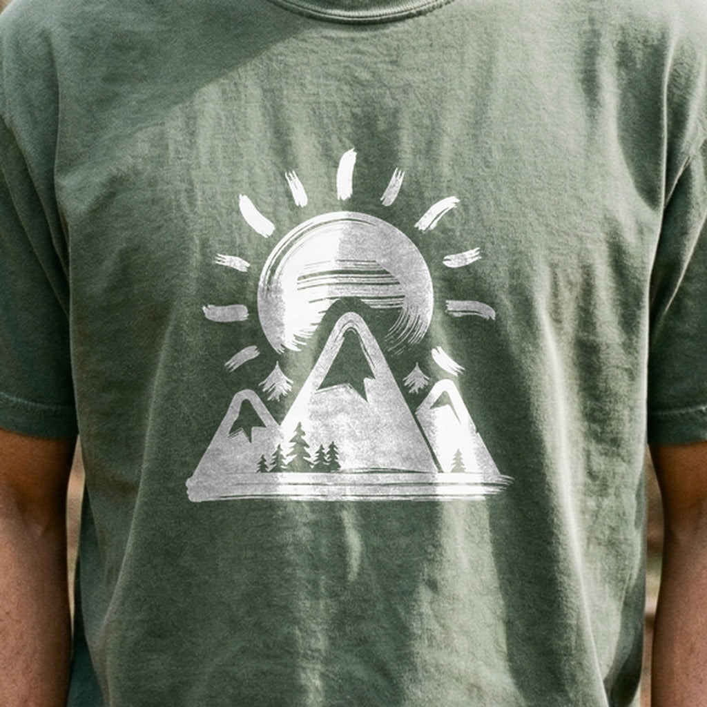 Summit Sunrise Painting Cotton T-Shirt
