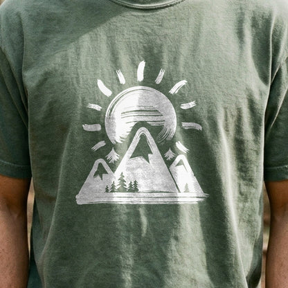 Summit Sunrise Painting Cotton T-Shirt