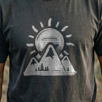 Summit Sunrise Painting Cotton T-Shirt
