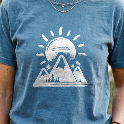 Summit Sunrise Painting Cotton T-Shirt