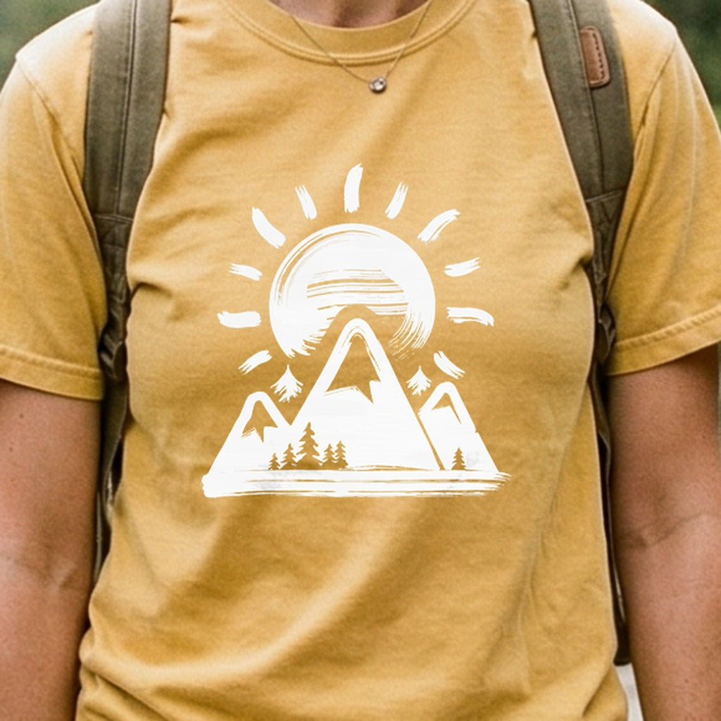 Summit Sunrise Painting Cotton T-Shirt