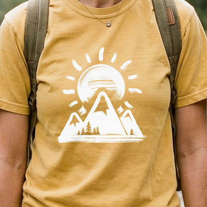 Summit Sunrise Painting Cotton T-Shirt