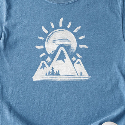 Summit Sunrise Painting Kids Cotton T-Shirt