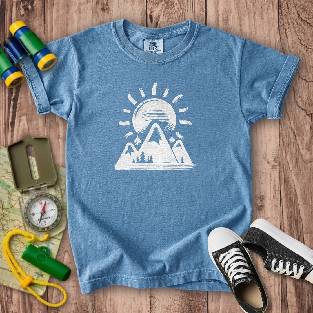 Summit Sunrise Painting Kids Cotton T-Shirt